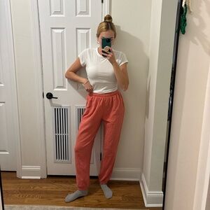 SO the lounge life jogger peach colored high waisted